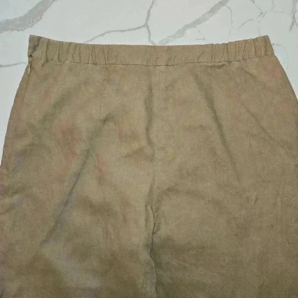Chadwicks Womens Linen Wide Leg High Rise Pants Tan Brown Size 10P - Picture 5 of 10